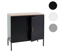 Mendler Commode HWC-L84 2 Portes métal 90x90x40cm mélaminé Noir