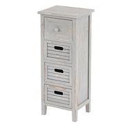 Mendler Commode/Table d'appoint/Armoire, 4 tiroirs, 30x25x74cm, Shabby, Vintage - Gris