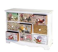 Commode Venlo à tiroirs style shabby chic vintage 9 tiroirs 60x79x30cm Multicolore G