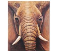 Tableau peinture à huile, éléphant, peint à la main à 100%, toile de décoration murale XL 120x100cm