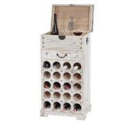 Mendler Etagère à vin Lucan pour 20 Bouteilles Style Shabby Chic Blanc