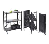 Mendler Étagère colonne pliable - Noir