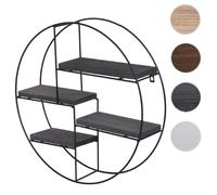 Mendler Étagère murale bois - Gris foncé