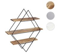 Mendler Étagère murale HWC-A80 design industriel bois véritable brun