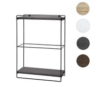 Etagère murale HWC-K77, étagère suspendue Etagère de cuisine, bois massif métal industriel 2 étagères 50x35x17cm gris foncé