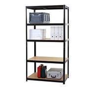 Etagère robuste HWC-E33, étagère de rangement, acier,charge maximale 875 kg, 5 étagères noir 200x100x60cm