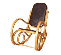 Mendler Fauteuil à bascule cuir - Marron