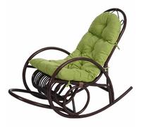 Mendler Fauteuil à bascule en rotin - Vert