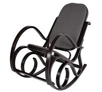 Fauteuil à bascule M41, fauteuil TV, bois massif Aspect noyer, tissu/textile gris anthracite