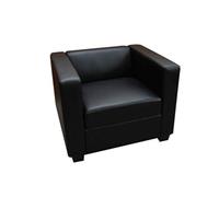 Mendler Fauteuil Club/Lounge Lille, 86x75x70cm - Cuir reconstitué, Noir
