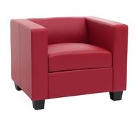 Mendler Fauteuil Club/Lounge Lille, 86x75x70cm - Cuir reconstitué, Rouge