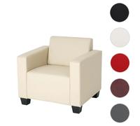 Mendler Fauteuil Salon/Club/Lounge Lyon, Simili-Cuir - crème