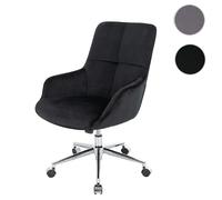 Chaise de bureau HWC-J64, chaise pivotante avec accoudoirs réglable en hauteur velours noir
