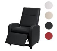Fauteuil TV HWC-H18, fauteuil inclinable, cuir synthétique pliable 99x70x75cm noir