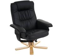 Mendler Fauteuil de télé M56, Fauteuil de Relaxation sans Tabouret, Similicuir - Noir
