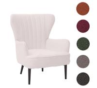 Mendler Fauteuil design tissu - Blanc