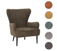 Mendler Fauteuil design tissu - Marron