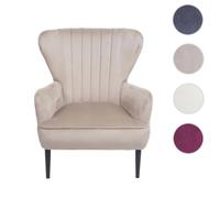 Mendler Fauteuil design velours - Taupe