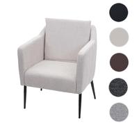 Fauteuil de salon HWC-H93a, fauteuil cocktail fauteuil relax fauteuil Tissu/Textile crème-beige