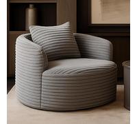 Mendler Fauteuil HWC-P18AM Tissu/Textile Cord (370 g/m²) Gris Clair