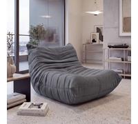 Mendler Fauteuil HWC-R34, Fauteuil Lounge en Tissu Velours côtelé (300 g/m²), Gris foncé