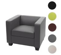 Mendler Fauteuil Lille - Similicuir Gris Fonçé