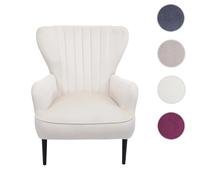 Mendler Fauteuil lounge velours - Crème beige