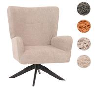 Mendler Fauteuil pivotant tissu - Gris