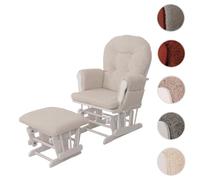 Mendler Fauteuil relax avec repose-pieds - Crème