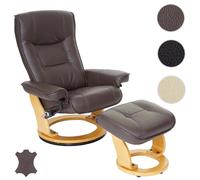 Mendler Fauteuil relax cuir pivotant - Marron