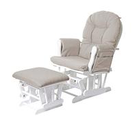 Mendler Fauteuil relax HWC-C76, tissu crème, monture blanche