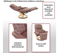 Mendler fauteuil relax pivotant - Marron