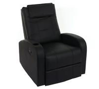 Mendler Fauteuil relax similicuir - Noir
