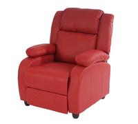 Fauteuil de télévision, fauteuil relax Lincoln, relaxation, similicuir rouge