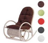Mendler Fauteuil rocking chair rotin - Blanc