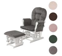 Mendler Fauteuil rocking chair velours - Gris