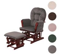 Mendler Fauteuil rocking chair velours - Gris foncé