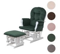 Mendler Fauteuil rocking chair velours - Vert