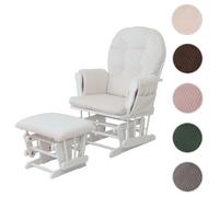 Mendler Fauteuil rocking relax velours - Crème