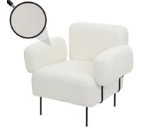 Mendler fauteuil tissu - Blanc