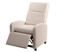 Mendler Fauteuil TV HWC-H18AM simli Cuir 99x70x75cm crème Beige