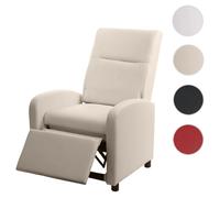Fauteuil TV MENDLER HWC-H18 simli cuir 99x70x75cm crème beige Beige G