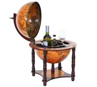 Mendler Globe terrestre, Bar de Salon HWC-T874, minibar, Bois d'eucalyptus
