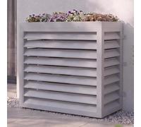 Mendler Habillage pour climatiseur/échangeur Thermique HWC-O43 avec jardinière, Couvercle, métal 118 x 124 x 65 cm - Gris-Blanc