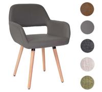 Chaise de salle à manger HWC-A50 II, fauteuil, design rétro des années 50 similicuir, gris
