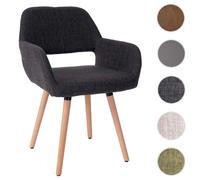Mendler Chaise de Salle à Manger HWC-A50 II, Fauteuil - Tissu, Gris foncé