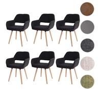 Mendler 6X Chaise de Salle à Manger HWC-A50 II, Fauteuil - Tissu, Gris foncé