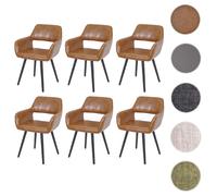 Lot De 6 Chaises De Salle À Manger Hwc-A50 Ii, Chaise De Cuisine, Design Rétro Années 50 Similicuir Imitation Daim, Pieds Foncés Multicolore
