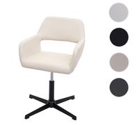 Chaise de salle à manger HWC-A50 IV, mécanisme de pivotement réglable, rétro similicuir crème, pied noir