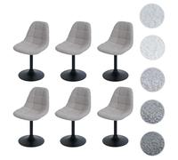 Lot de 6 chaises de salle à manger HWC-A60, chaise de cuisine chaise pivotante, acier MVG tissu/textile bouclé (450g/m²) taupe